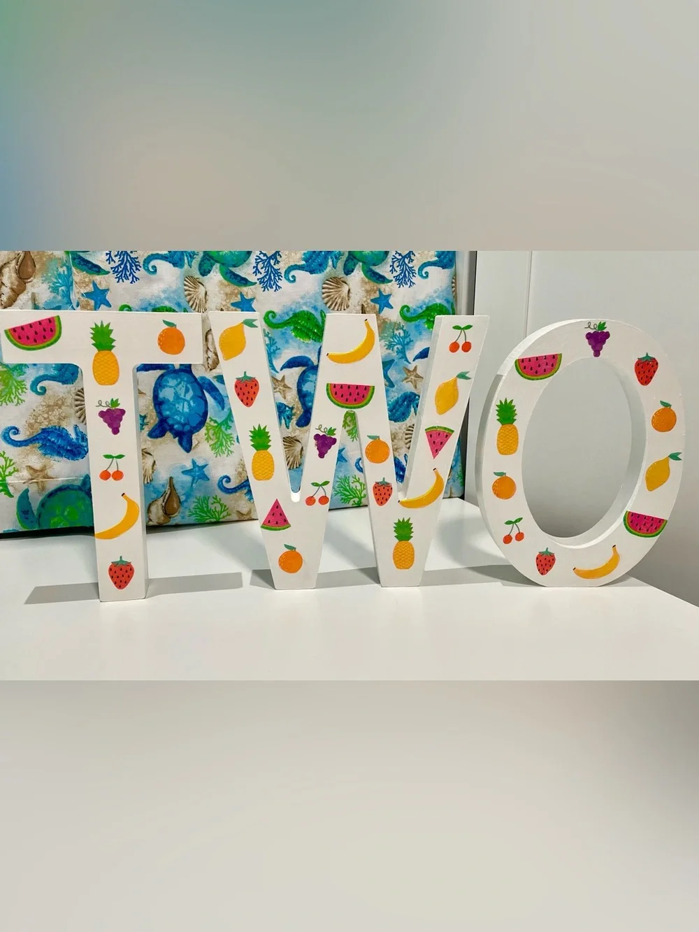 “Twotti Frutti” TWO Birthday Letters, 2nd Birthday, Party Decor